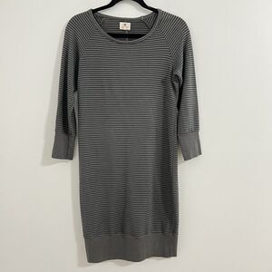 Sundry Sweater Dress Size 1 / Small Gray Striped Whimsy Jersey Streetwear Casual